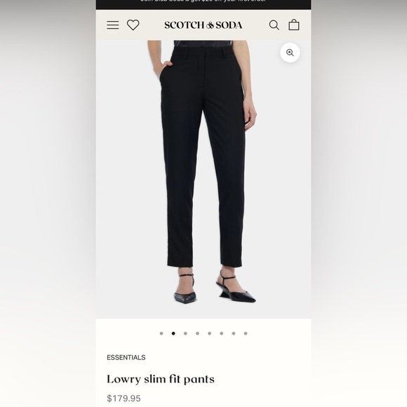 Scotch & Soda Space For Two Lowry Slim Fit Pants Medium Tuxedo Stripe Blue - Picture 1 of 13